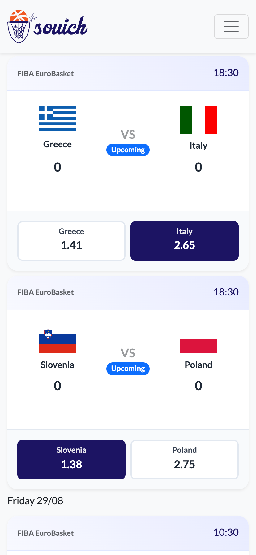 Betting Interface